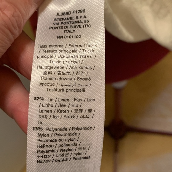 Stefanel Cream Sheer Short Sleeve Tee with ruffle like detail on sleeve - Picture 8 of 10